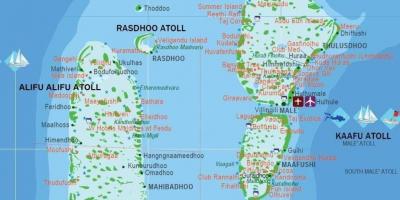 Térkép maldív-szigetek turisztikai