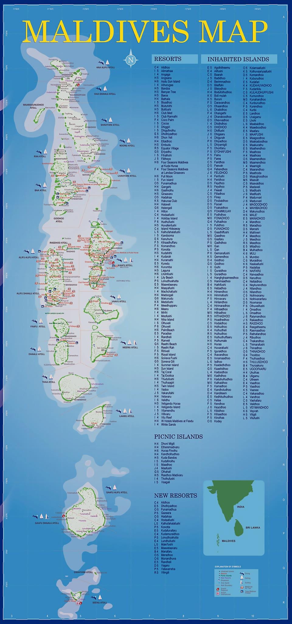 térkép maldív-szigetek resorts