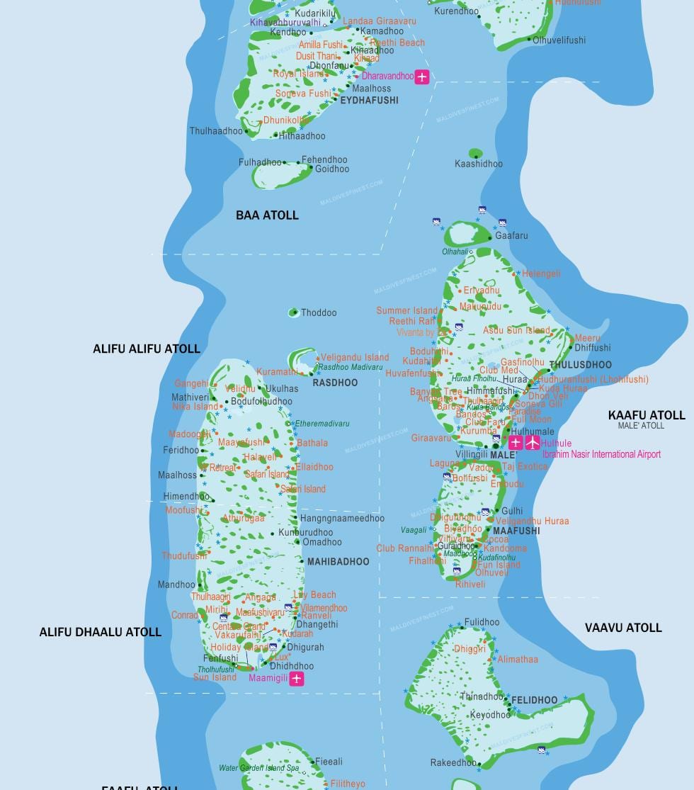 térkép w maldív-szigetek