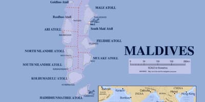 Maldív-szigetek komp útvonal térkép